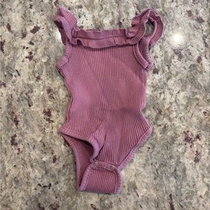 Ruffled Mauve Kids One Piece